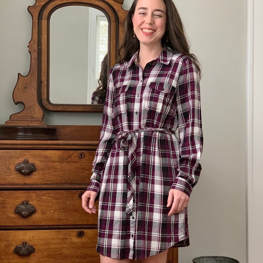 Bass Plaid Shirtdress, Size S